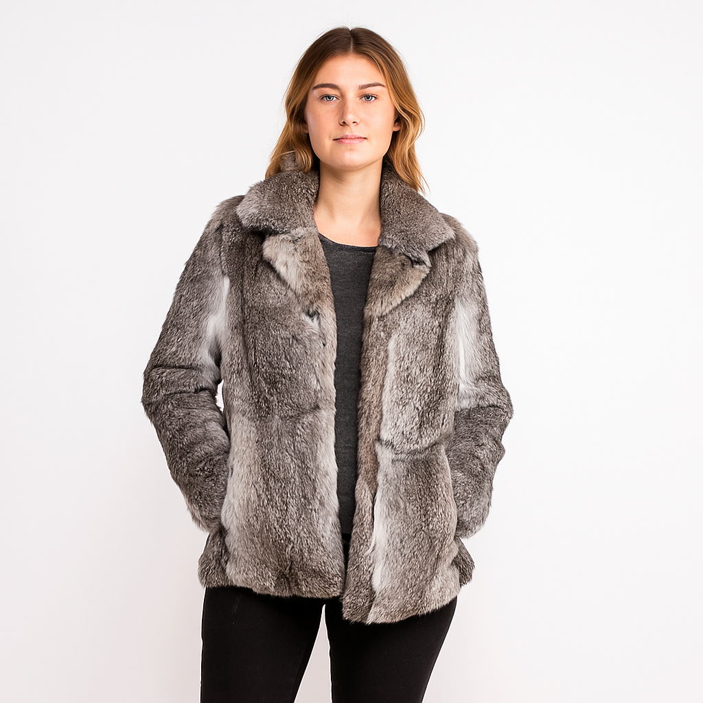 ABRIGO PIEL DE CONEJO MEDIANO