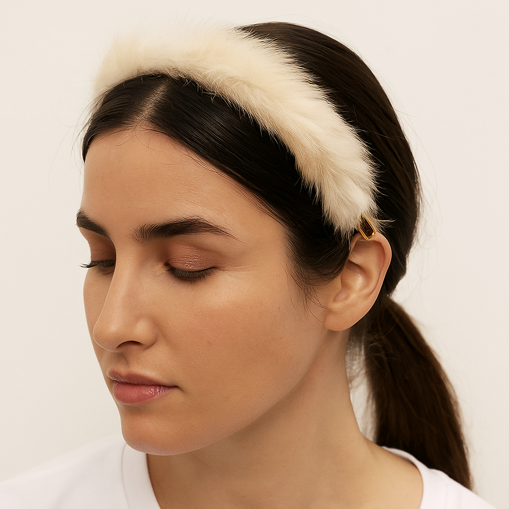 DIADEMA PIEL DE CONEJO PARA CABELLO